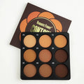 Makeup palette with nine dark matte eyeshadows and a repair disk.