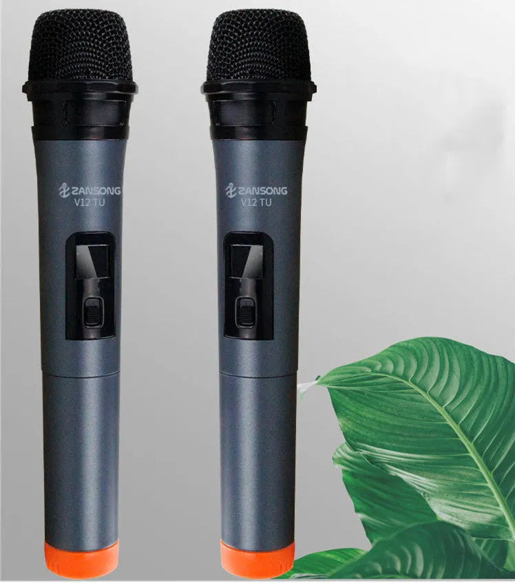 Black ZANSONG V12 wired dynamic handheld microphone with USB receiver and accessories