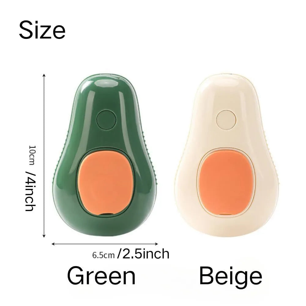 Green and white rechargeable cat steam brush with water spray for pet grooming