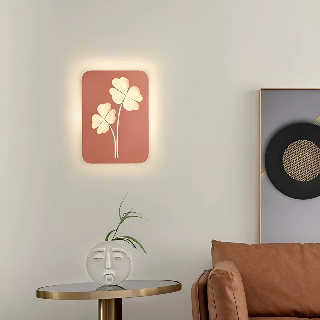 Modern tricolour LED bedside lamp with decorative motifs in white or pink finishes