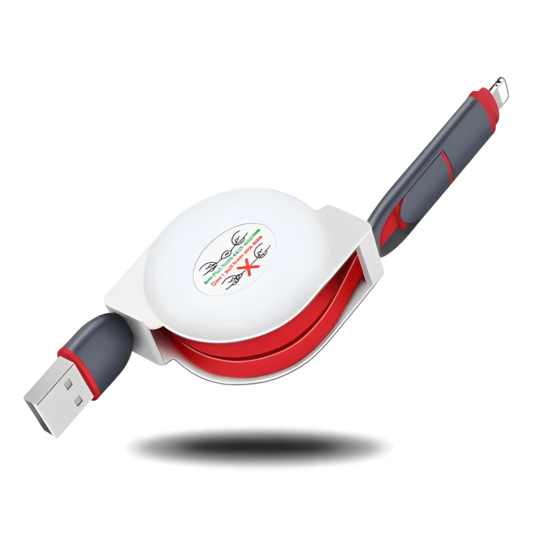 3-in-1 telescopic charging cable extended to 120 cm length with titanium alloy connectors