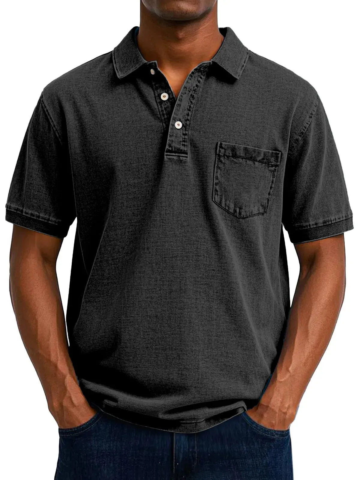 Men's plus size printed short sleeve shirt in loose fit Korean style with polyester fabric