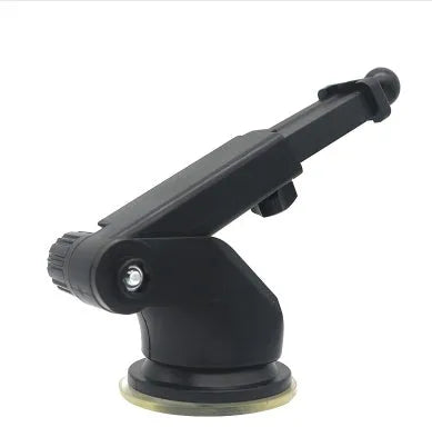 Universal car phone holder with telescopic arm extending from dashboard bracket
