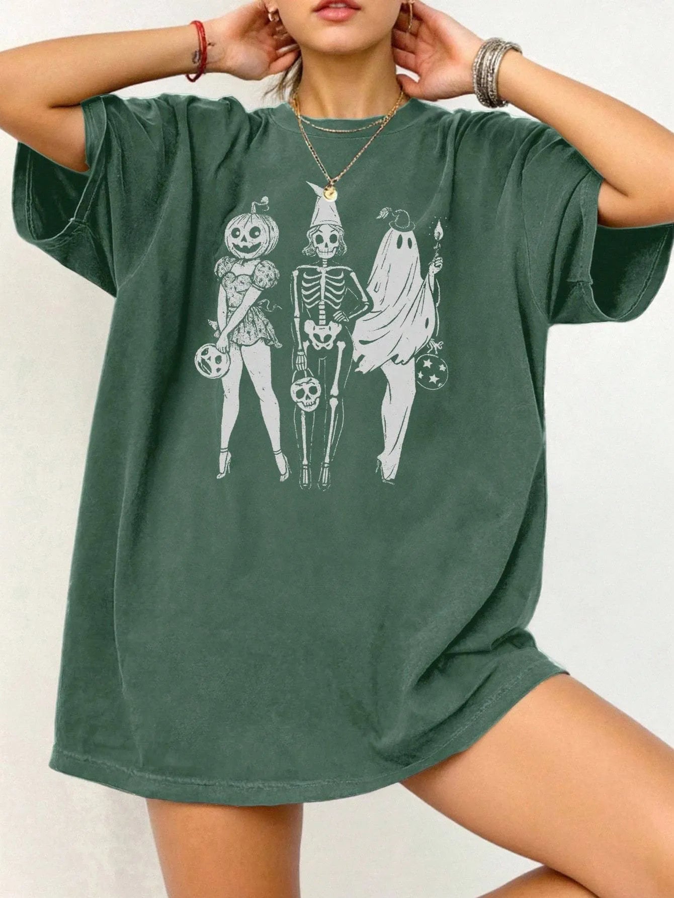 Loose fit cotton short sleeve T-shirt in assorted colours on a hanger