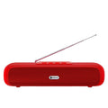 Desktop wireless long strip radio subwoofer in black, blue, red and silver grey colours