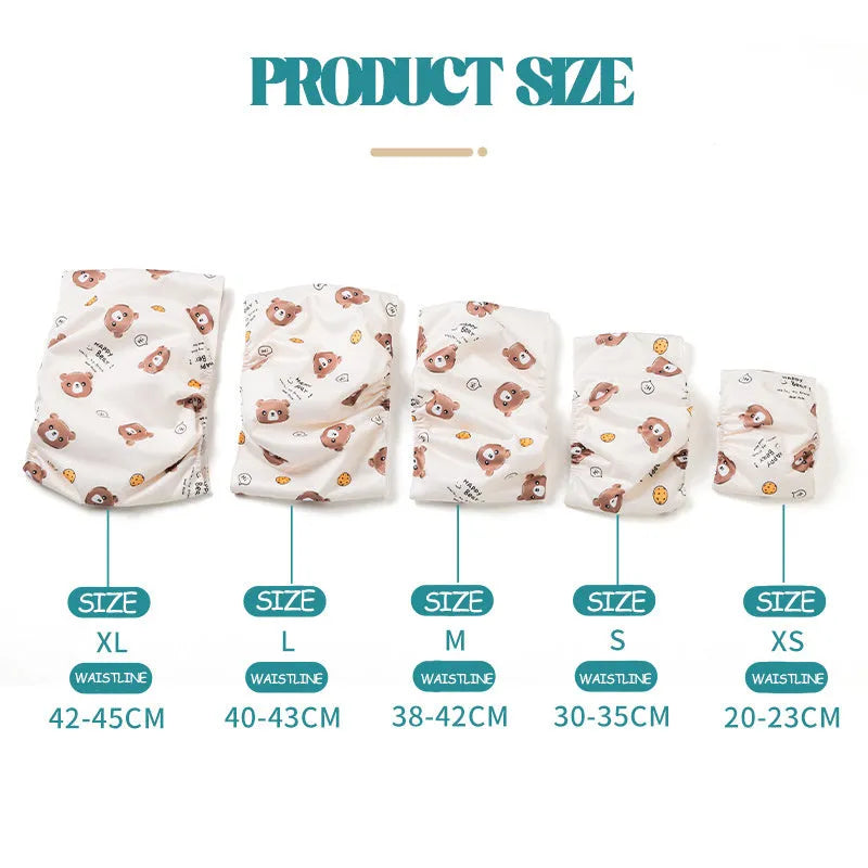 Reusable male dog diaper belly band with cartoon bone paw print design and fastener tape