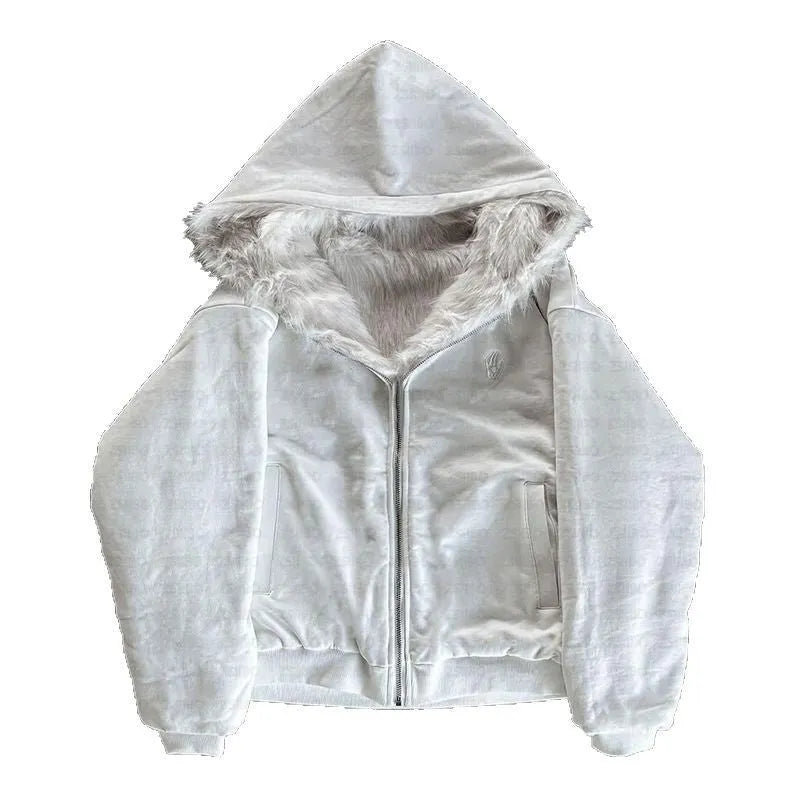 Black or white casual baggy coat with long sleeves and loose cardigan fit