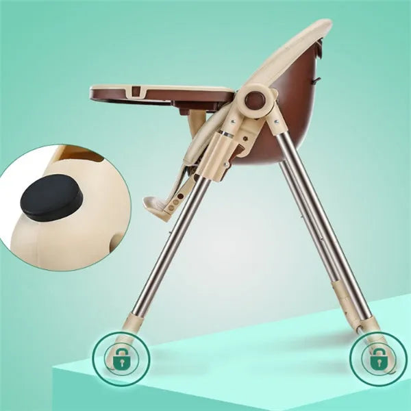 Baby chair with grow-up design, stable anti-fall structure, and waterproof plate in dream powder colour