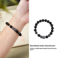 S925 sterling silver men's bracelet with obsidian black hair crystal and retro snake birth year design