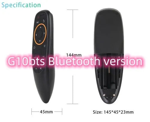 G10 G10S intelligent voice remote control with silicone buttons and plastic shell.