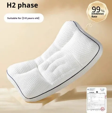 Children's dual-sided partition neck pillow with silk floss filling for ages 1-6 years
