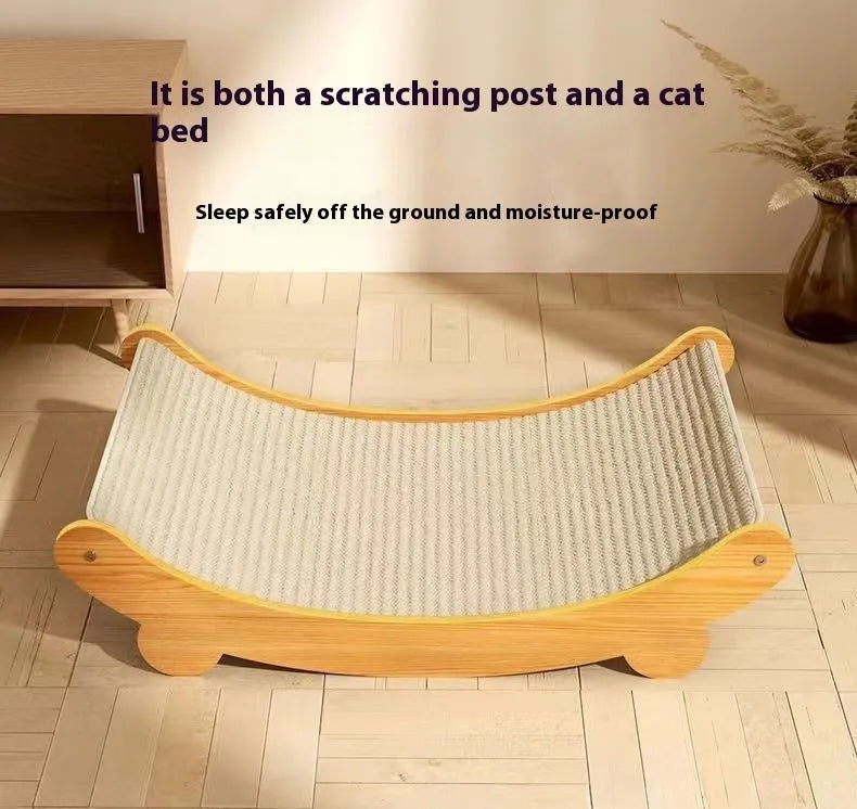 A pastoral-style sisal cat scratch board, showing the textured sisal blanket surface, available in large and small sizes.