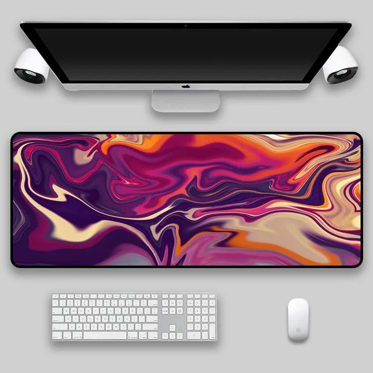 Non-slip rubber cloth mouse pad with thermal transfer print, available in custom sizes 300x600mm to 400x900mm, for desk use