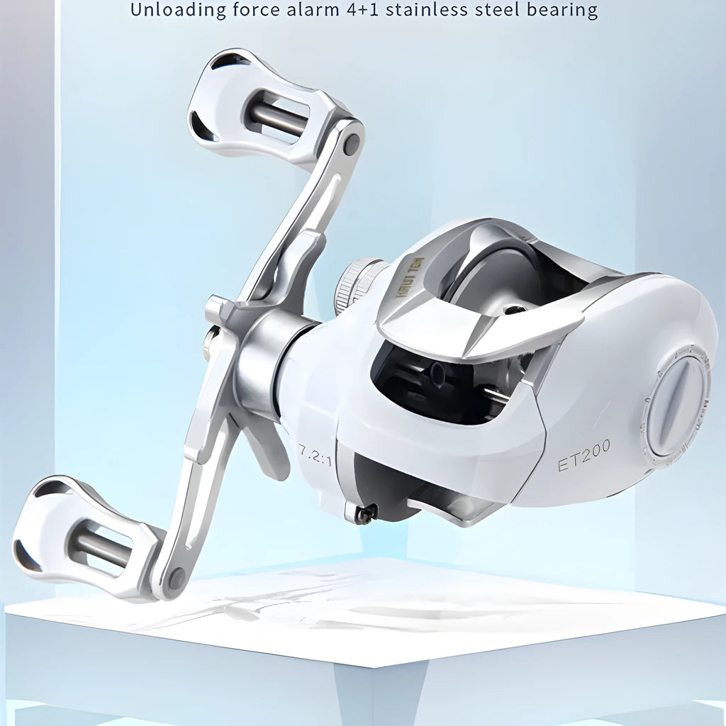 ET drop wheel micro fishing reel for light bait casting applications