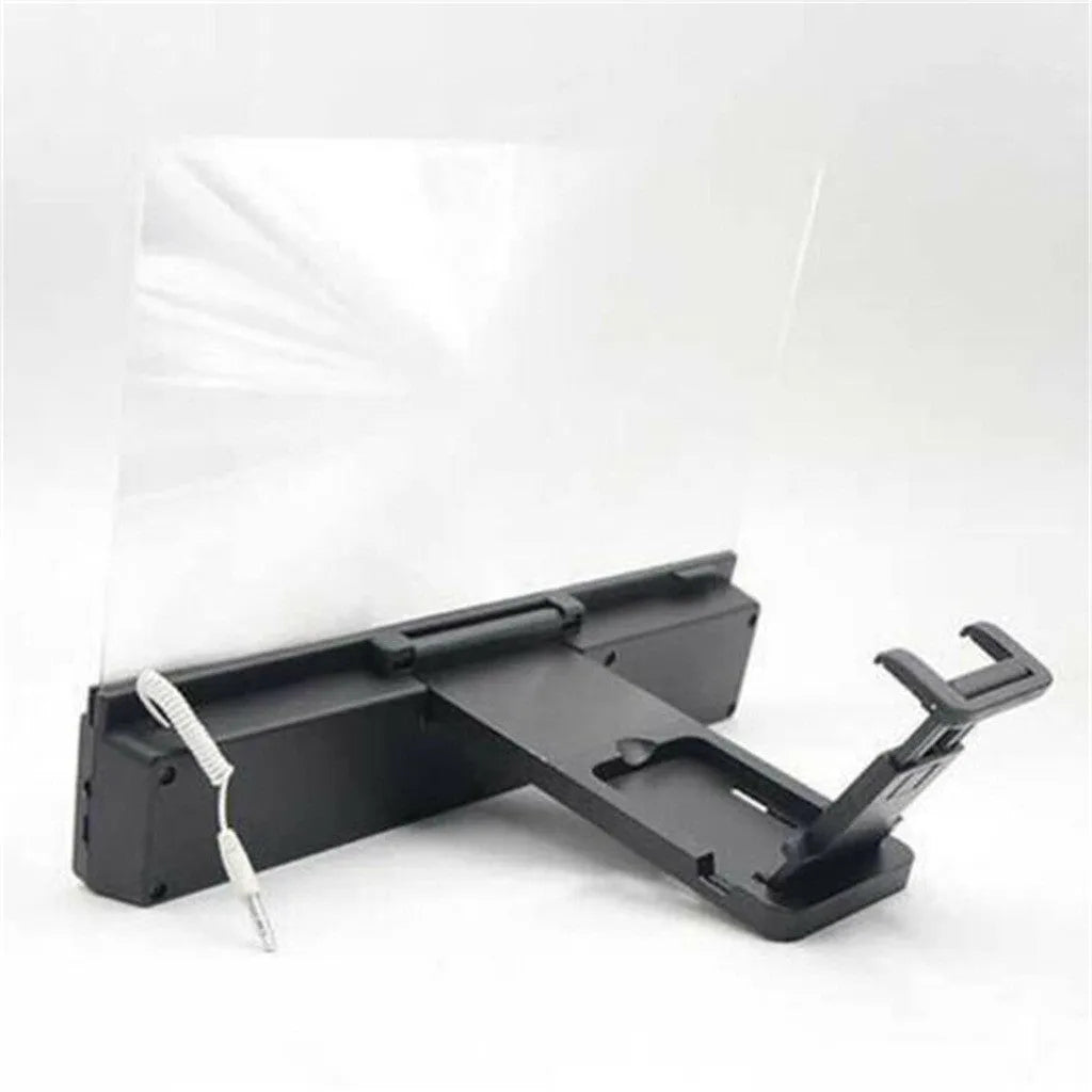 12-inch foldable mobile phone screen amplifier with built-in speakers and adjustable gooseneck stand