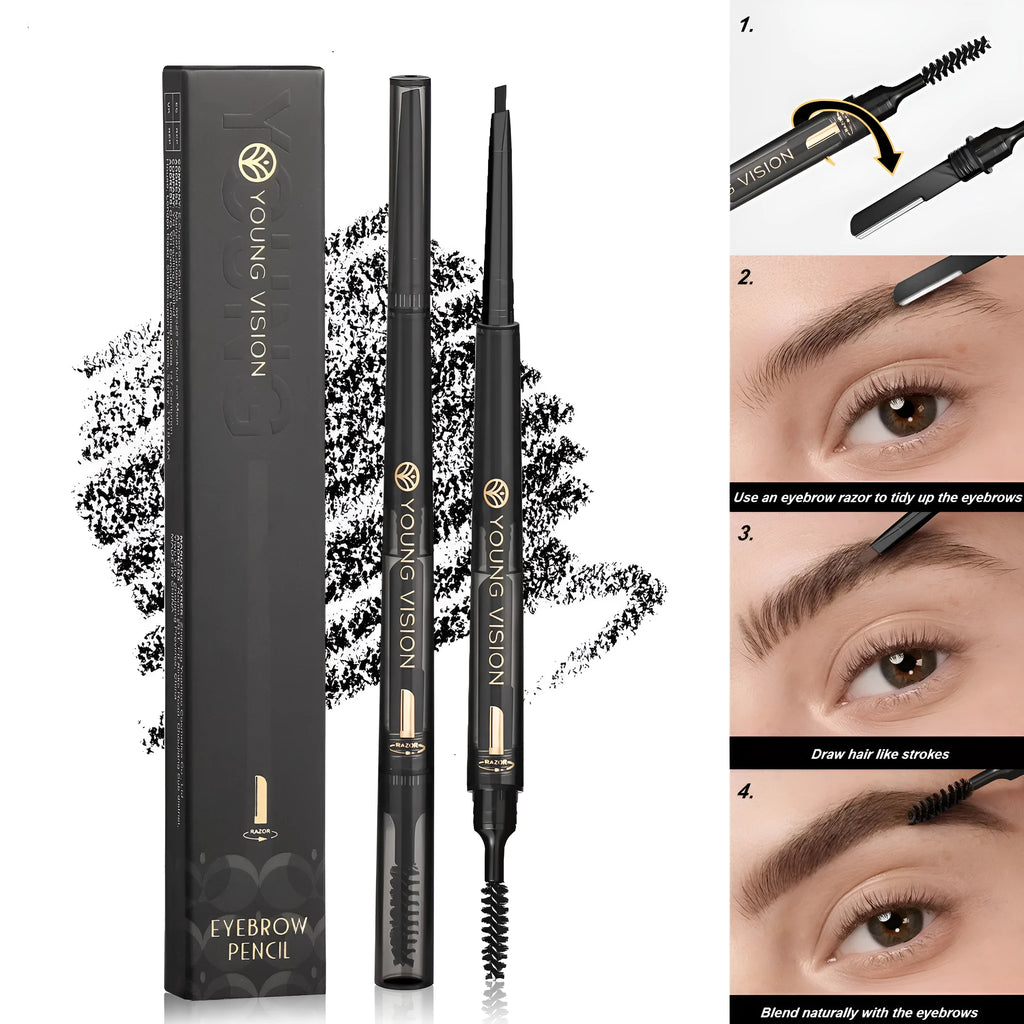 Fog Sense three in one eyebrow pencil in grey shade with waterproof smear-proof formula, 16.5cm long