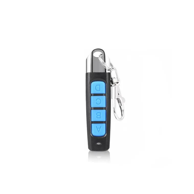 433MHz rolling door remote control with compact 6.7cm design in black, blue, grey or red colours