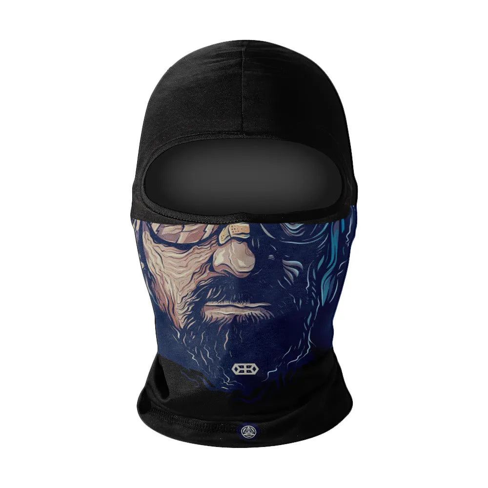 Summer breathable full face sun protection headgear in ice silk fabric, polyester, average size, available in multiple colours