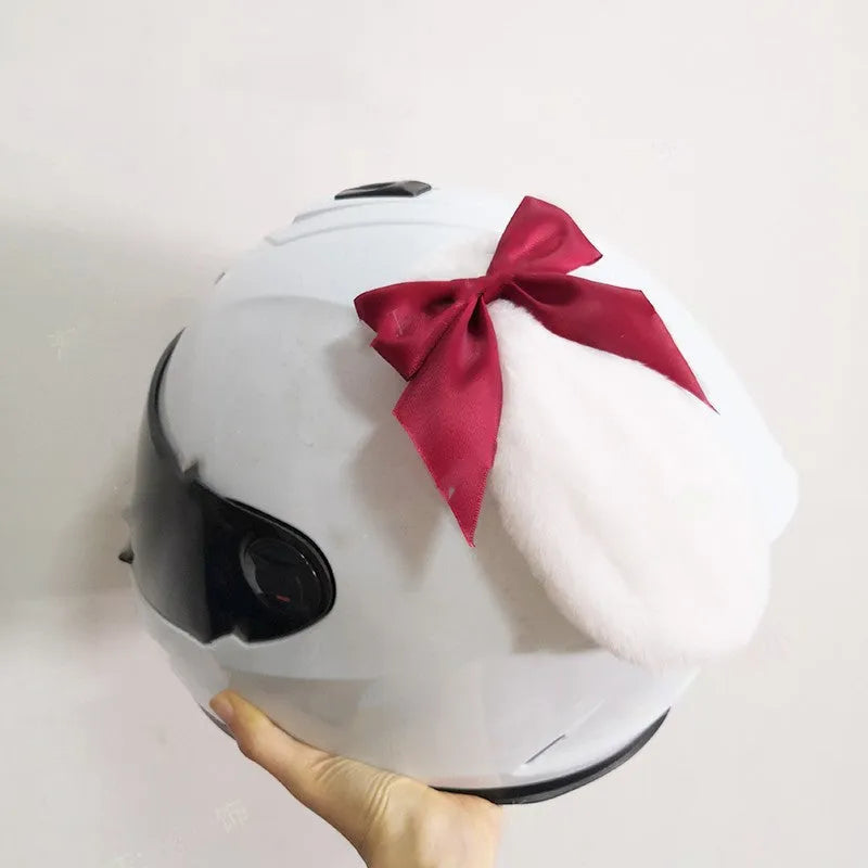 Carbon fibre rabbit ear decoration for motorcycle helmet in multiple colour choices.