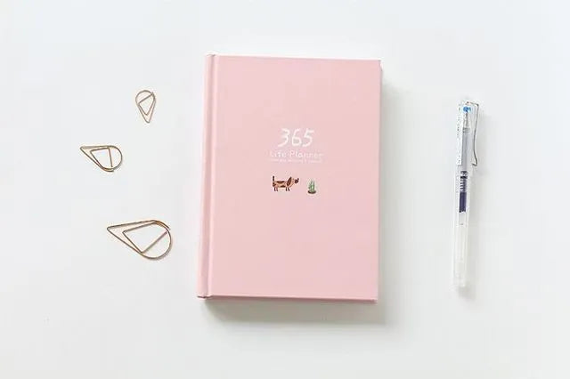 Schedule This Hardback Colour Set Inside Notebook with 228 pages, 100gsm paper, original designer illustration, dark green cover