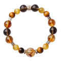 Geometric crystal bracelet with yellow tower and tiger-eye stones in 10mm or 12mm sizes