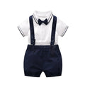 Baby gentleman's bodysuit short sleeve neutral unisex top in colour as shown for spring summer