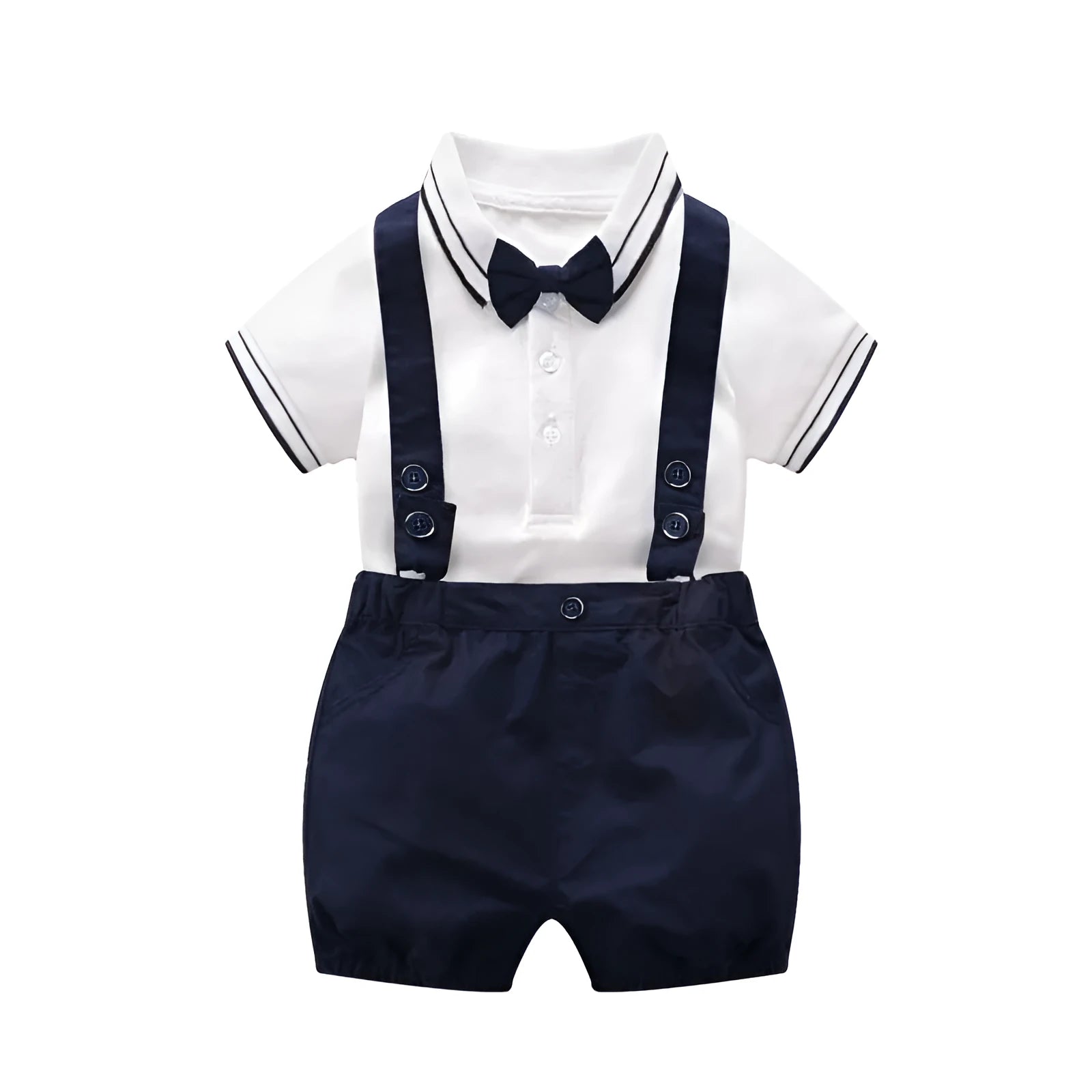 Baby gentleman's bodysuit short sleeve neutral unisex top in colour as shown for spring summer