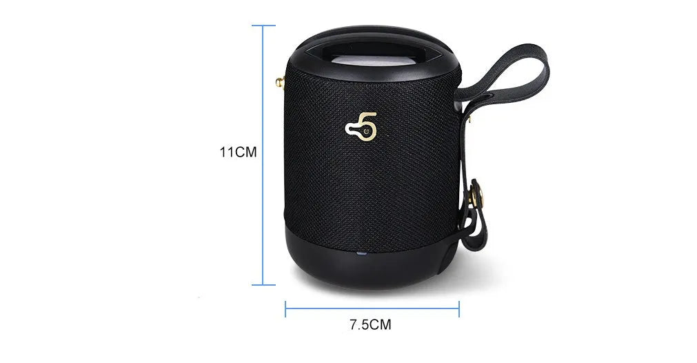 Waterproof portable Bluetooth speaker with leather texture in black, blue, camouflage, grey, or red colours