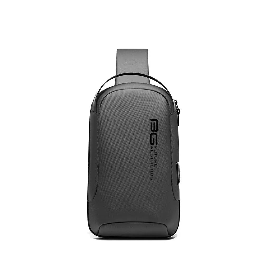 Men's Oxford cloth USB shoulder bag in business travel colours with wear-resistant construction