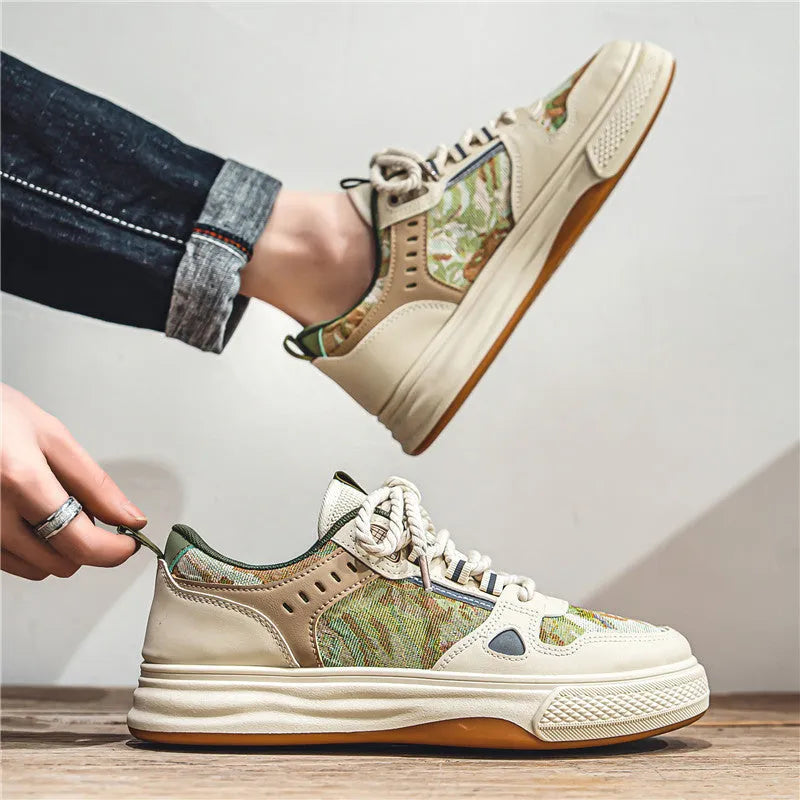 Canvas casual shoes in Milan green colour with flat heel and round toe design