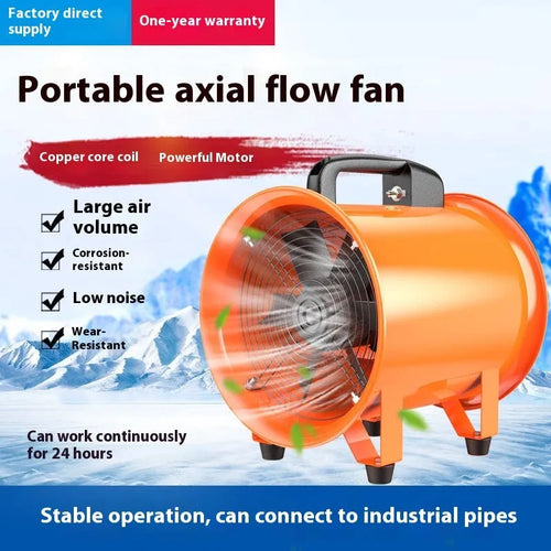 8 inch titanium steel axial flow industrial fan with seven blades for dust removal ventilation
