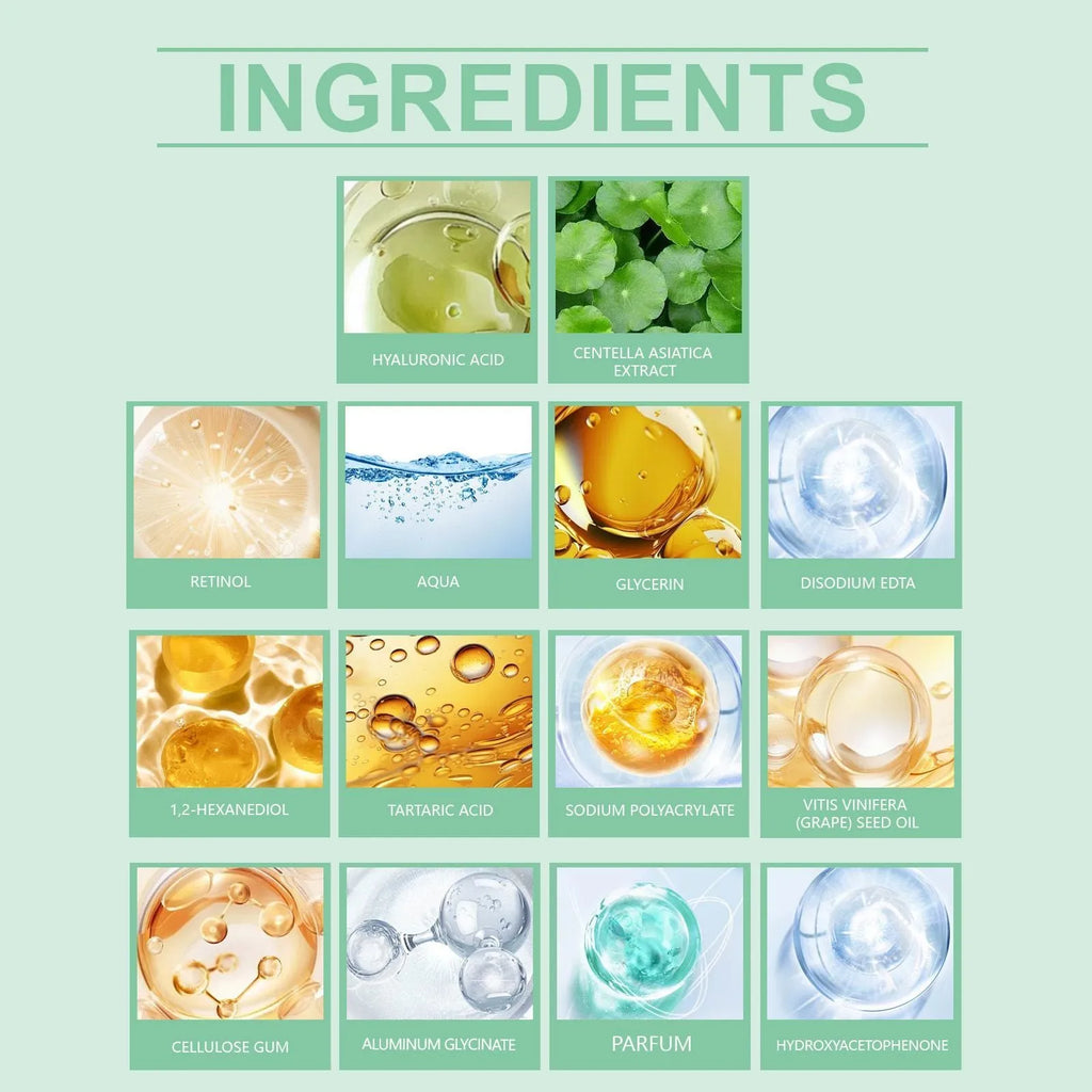 Retinol Hydrating Mask sheet with hyaluronic acid and Centella asiatica ingredients