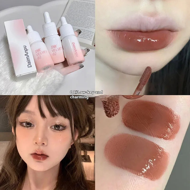 Mirror finish lip lacquer in milk huhoo series with four shade options