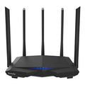 Dual-band router AC7 black with four LAN ports, compact 220x141.5x49mm