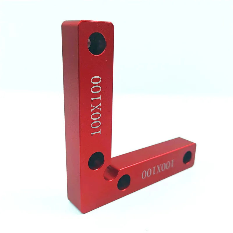Aluminium alloy right angle positioning block for clamping a woodworking jigsaw.
