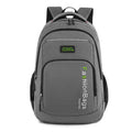 Street style nylon backpack in black, shown with multiple internal organiser pockets including a laptop sleeve.