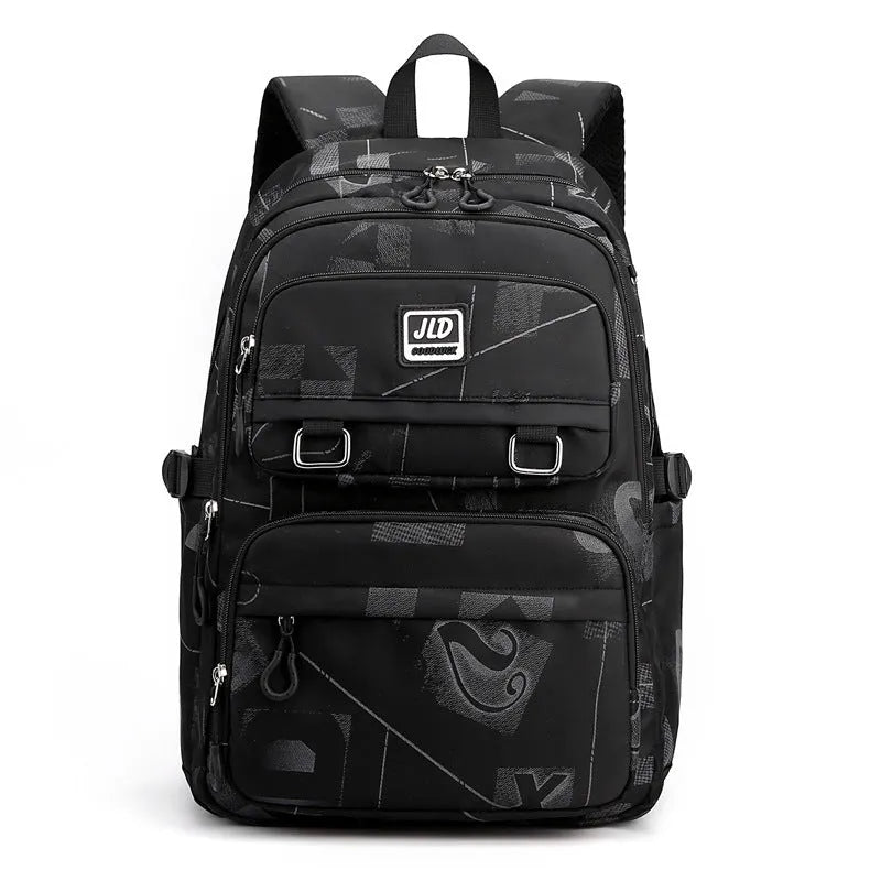 Large capacity girls' school backpack in nylon with physiological curve backplate and multiple colour options
