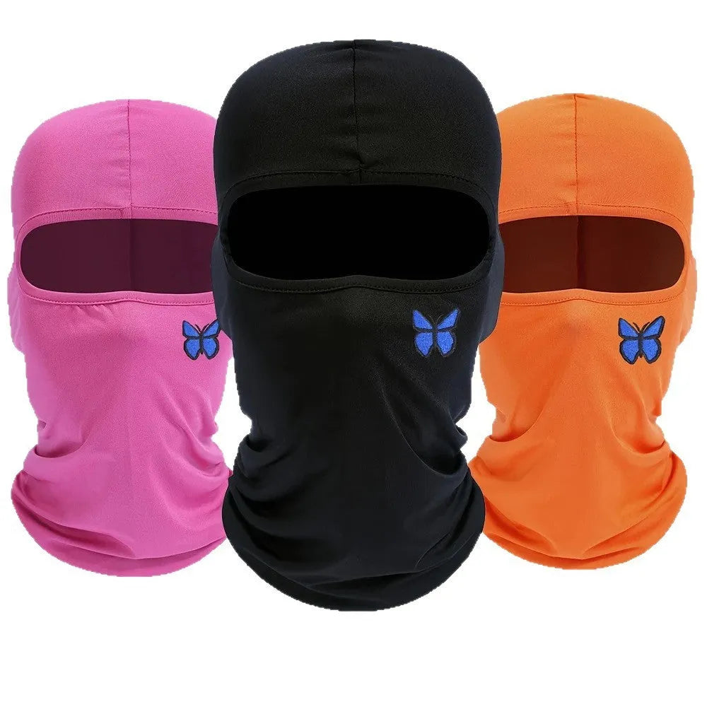 Breathable sun protection wicking sleeve cap in polyester with butterfly design, available in eight colours