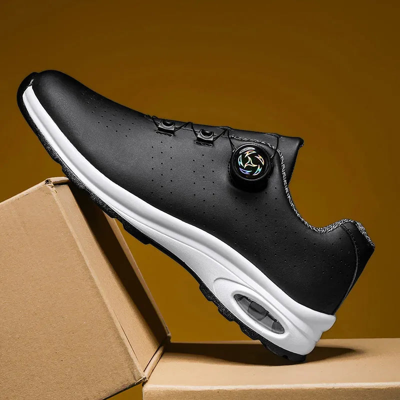 Low top casual shoes with mesh upper, cross shoulder straps and round toe in black or white colours