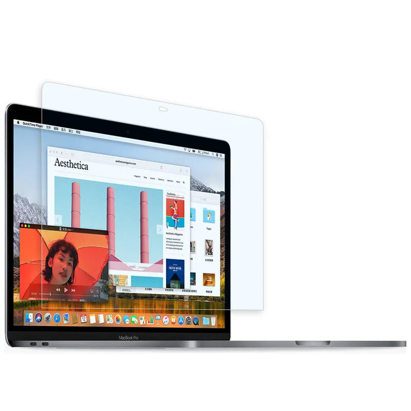 Matte screen protector film for MacBook Air and Pro models, anti-scratch and dust-proof, with hydrophobic coating