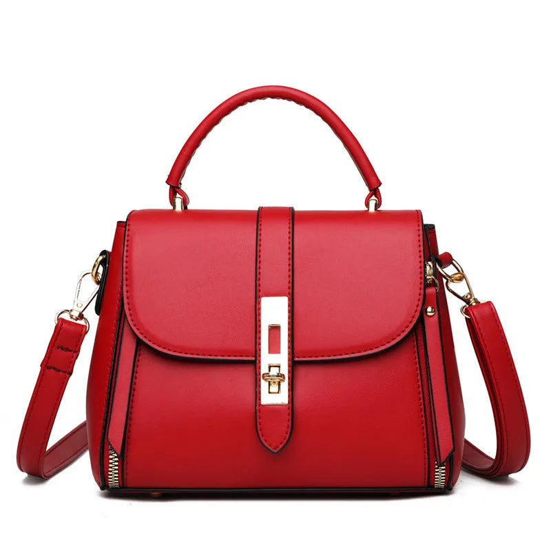 Women's soft PU leather messenger shoulder bag in square vertical design measuring 21x11x16cm