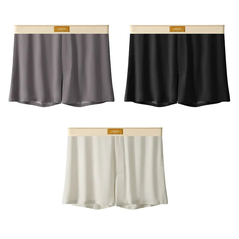 Men's breathable ice silk loose fit boxer briefs underwear in multiple colour options