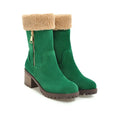 Snow boots with short plush lining in black, grey, green, or orange colours