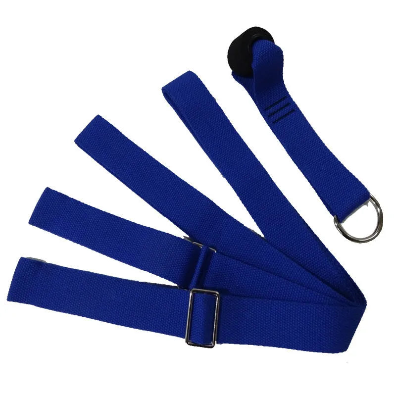 Adjustable yoga lacing belt in military green colour with easy-release buckle, 3m length