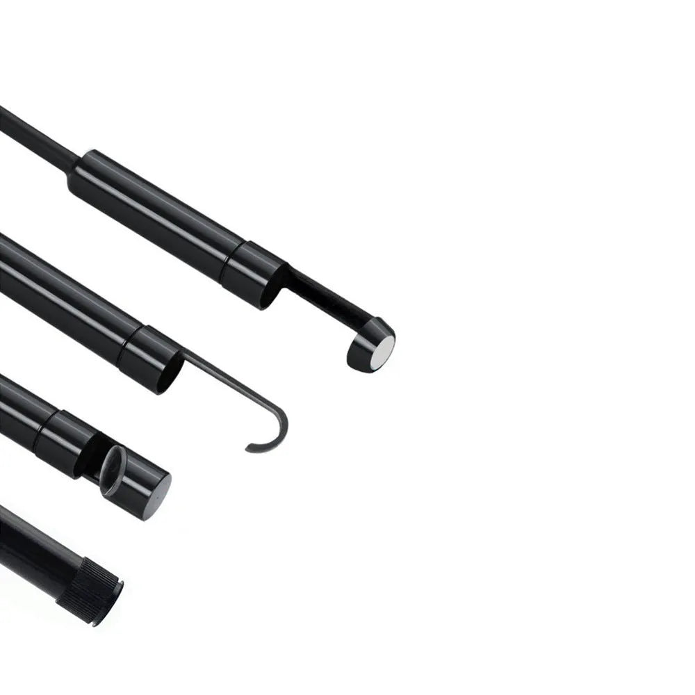 Black three-in-one Type-C USB Android endoscope with 5.5mm probe and coiled cable