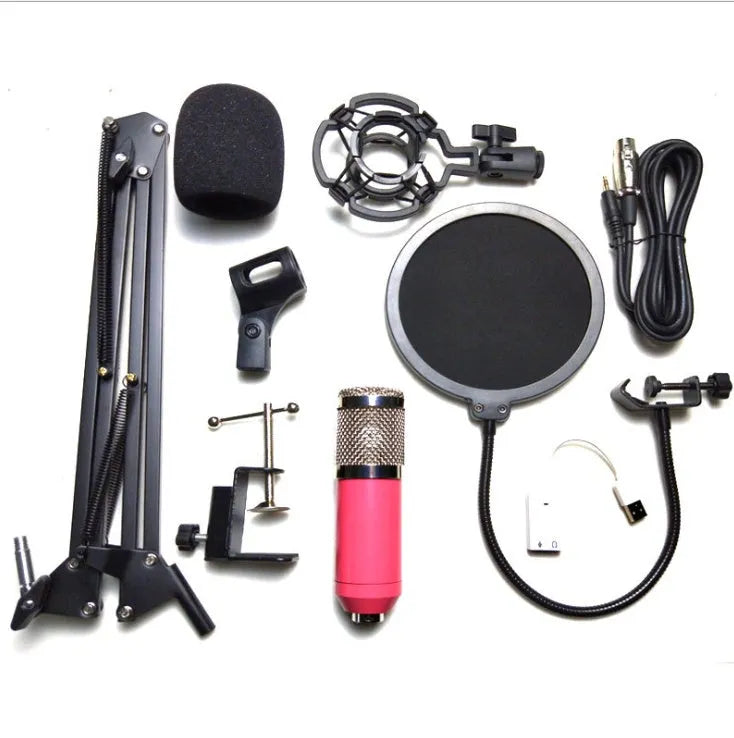 BM-800 condenser microphone in multiple colour options with electroplated mesh head