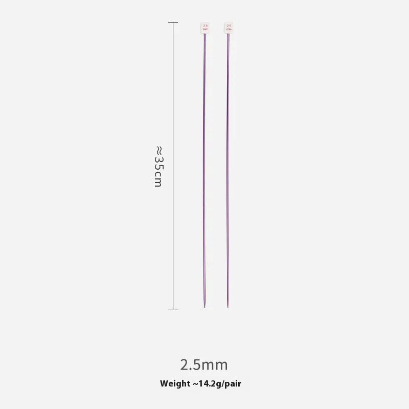 Lengthened crochet hook set with protective caps showing 14 different sizes from 2.0mm to 10.0mm