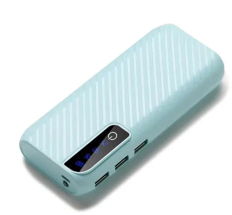 20000mAh mini power bank in black showing USB port and compact 142mm size