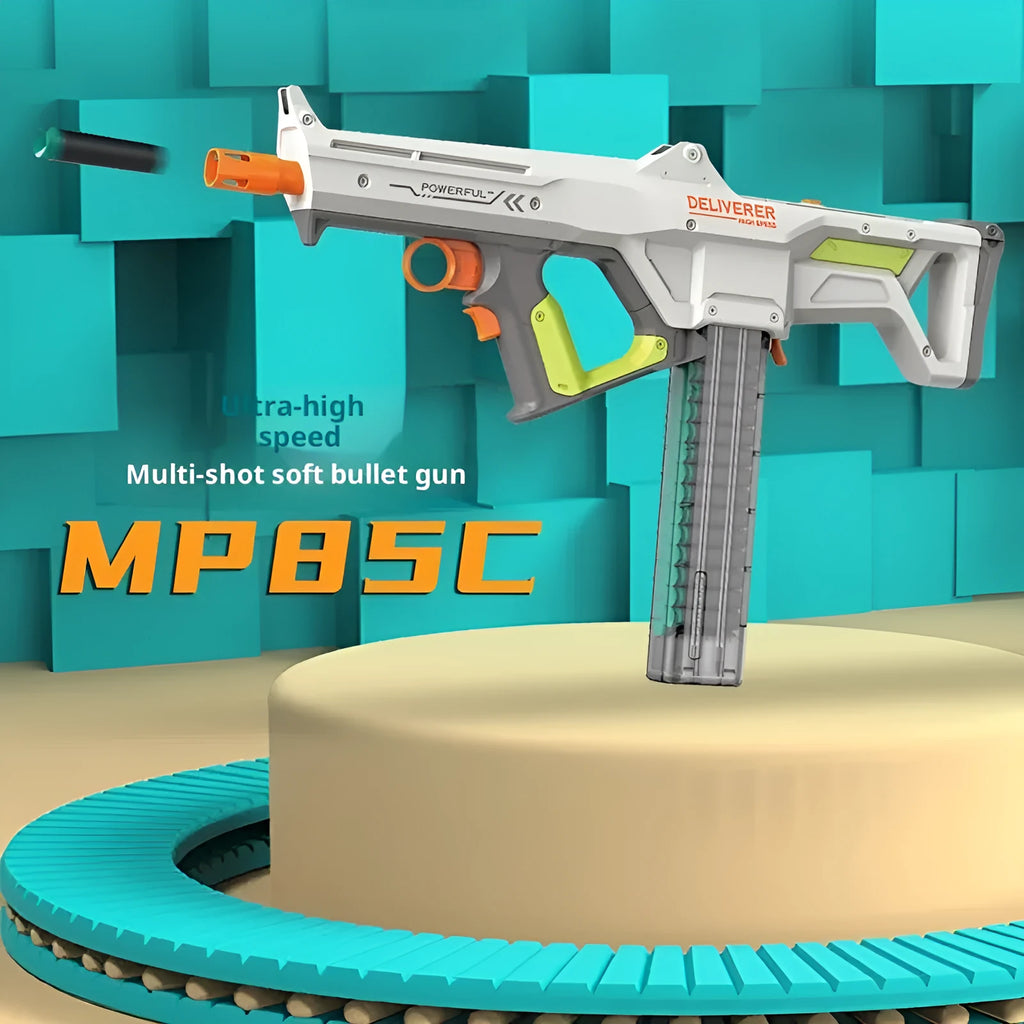 MP85C electric continuous hair soft bomb toy gun in plastic with continuous shooting for boys
