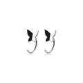 Pair of 925 silver butterfly stud earrings, 13x6mm, golden colour finish on grey background